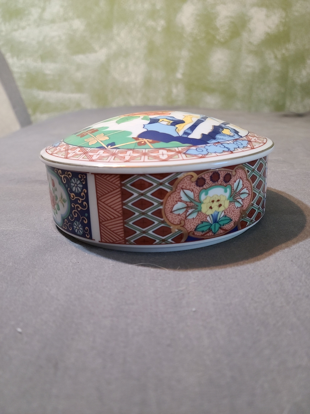 Vintage Sakura Miyako Trinket Box Hand Painted